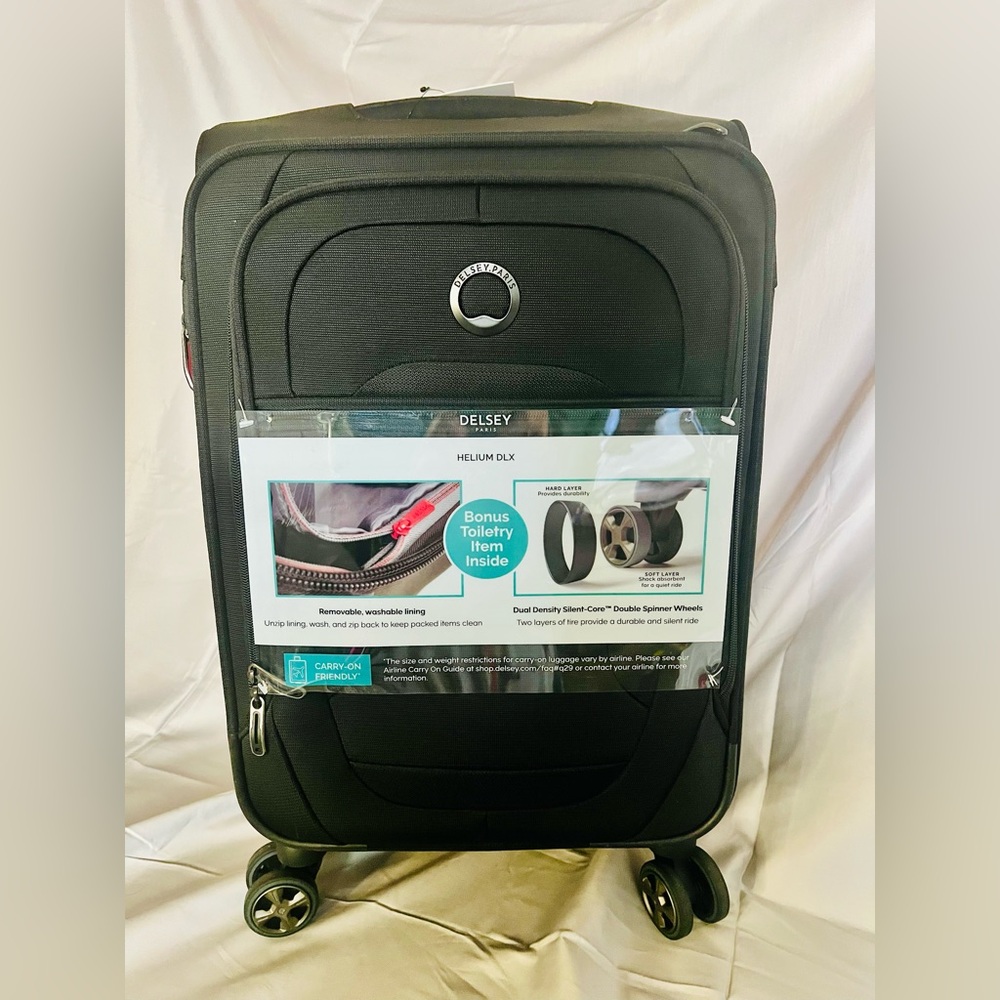 NWT DELSEY Black Carry-On Travel Bag - Helium DLX